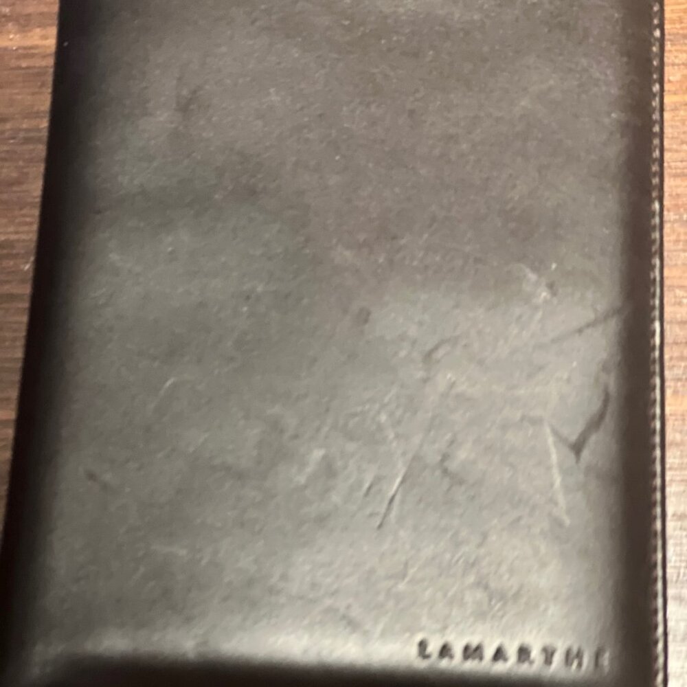 VALENTINI LEATHER EXECUTIVE TRAVEL CARD, PHOTO, MONEY HOLDER W/ZIPPER